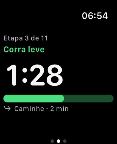 DuoRun no Apple Watch com etapa guiada de corrida
